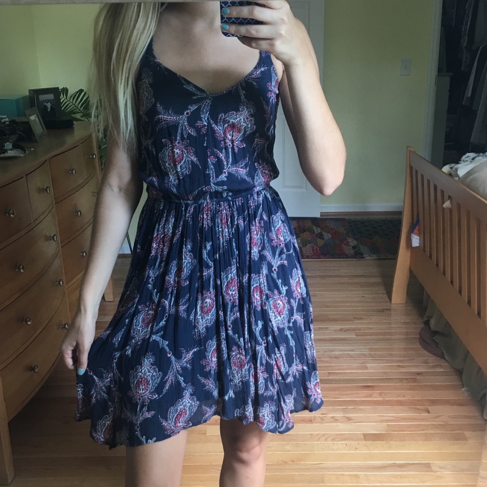Navy floral dress
